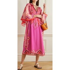 ETRO NWT Paisley Silk Cotton Kaftan Dress 38 Resort Midi Italy $1550 Resortwear